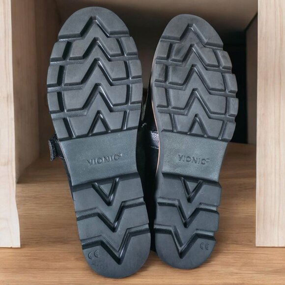 NWOB VIONIC (   ) KAILEN SLIP-ON Black Mule Shearling Suede Shoes - Picture 11 of 14